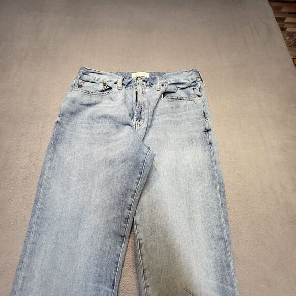 Gap 1969 Jeans Mens 30x29 Blue Slim Straight Leg Distressed Denim - Picture 2 of 11